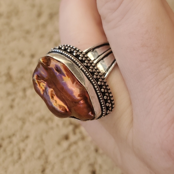 New Biwa Pearl 925 Silver Ring. - Picture 11 of 15